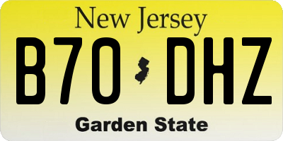 NJ license plate B70DHZ