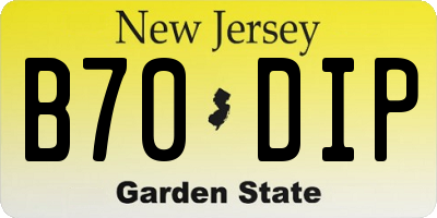 NJ license plate B70DIP