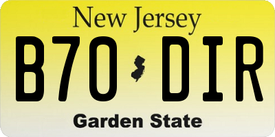 NJ license plate B70DIR