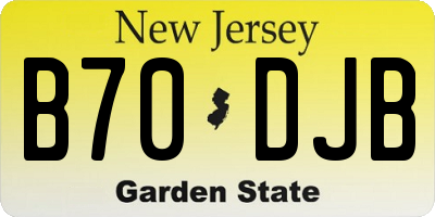 NJ license plate B70DJB