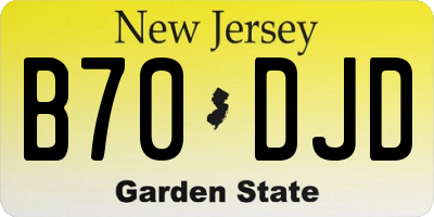 NJ license plate B70DJD