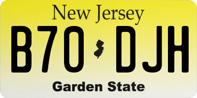 NJ license plate B70DJH