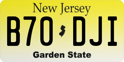 NJ license plate B70DJI