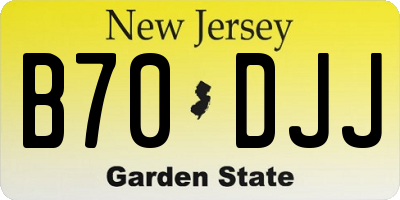 NJ license plate B70DJJ