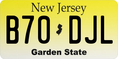 NJ license plate B70DJL