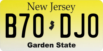NJ license plate B70DJO