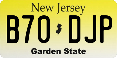 NJ license plate B70DJP