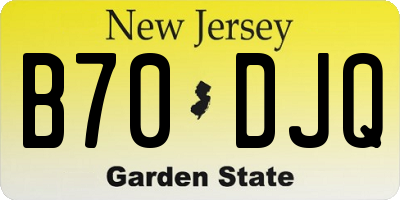 NJ license plate B70DJQ