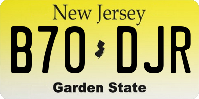 NJ license plate B70DJR