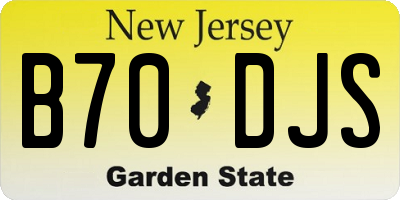 NJ license plate B70DJS