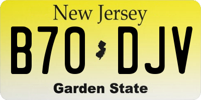 NJ license plate B70DJV