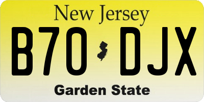 NJ license plate B70DJX