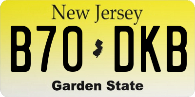 NJ license plate B70DKB