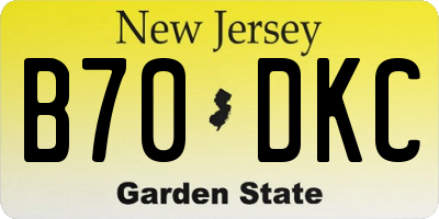 NJ license plate B70DKC