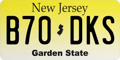 NJ license plate B70DKS