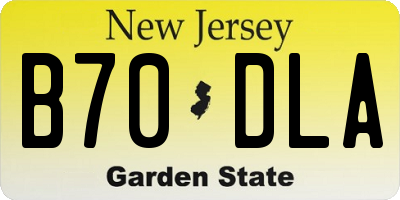 NJ license plate B70DLA