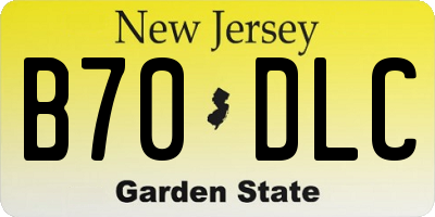 NJ license plate B70DLC