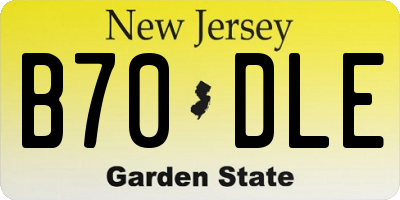NJ license plate B70DLE
