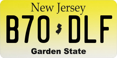 NJ license plate B70DLF