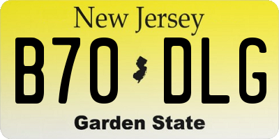 NJ license plate B70DLG