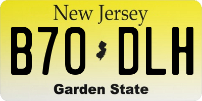 NJ license plate B70DLH