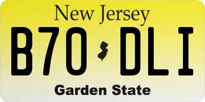 NJ license plate B70DLI
