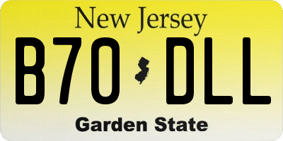 NJ license plate B70DLL
