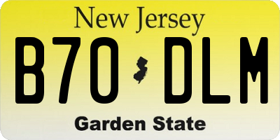 NJ license plate B70DLM