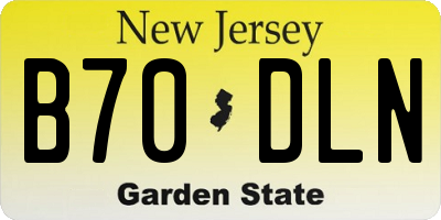 NJ license plate B70DLN