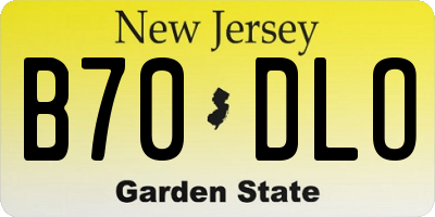 NJ license plate B70DLO