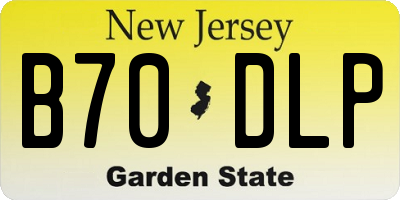 NJ license plate B70DLP