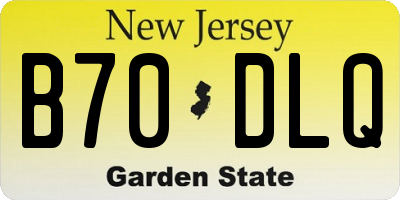 NJ license plate B70DLQ