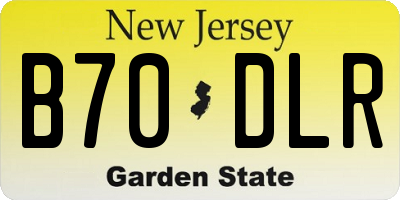 NJ license plate B70DLR