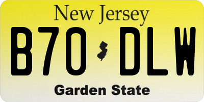 NJ license plate B70DLW