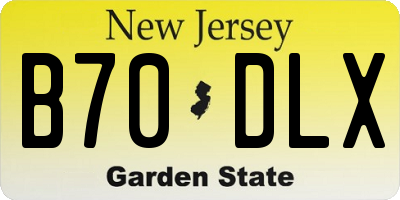 NJ license plate B70DLX
