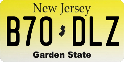 NJ license plate B70DLZ