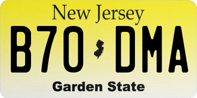 NJ license plate B70DMA