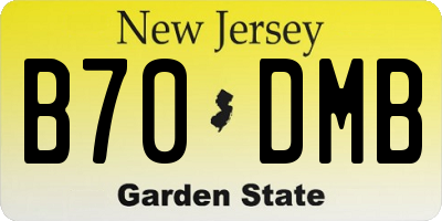 NJ license plate B70DMB