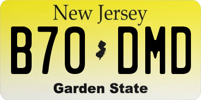 NJ license plate B70DMD