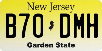 NJ license plate B70DMH