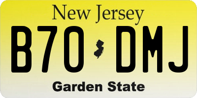NJ license plate B70DMJ