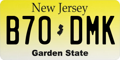 NJ license plate B70DMK