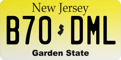 NJ license plate B70DML