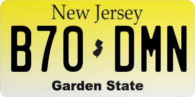 NJ license plate B70DMN
