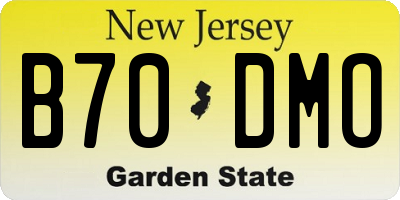 NJ license plate B70DMO