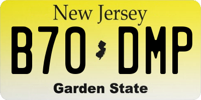 NJ license plate B70DMP