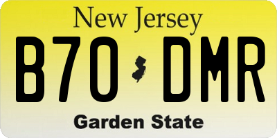 NJ license plate B70DMR