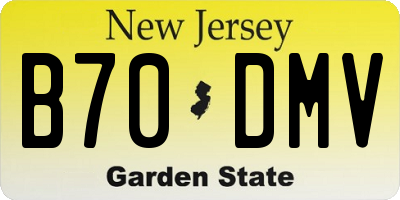 NJ license plate B70DMV