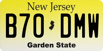 NJ license plate B70DMW