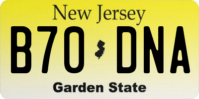 NJ license plate B70DNA